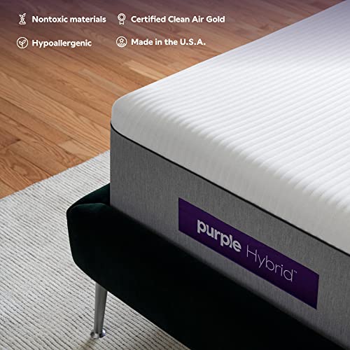 Purple Hybrid Mattress - Split King, Gelflex Grid, Better Than Memory Foam, Temperature Neutral, Individually Wrapped Coils, Responsiveness, Breathability, Made in USA