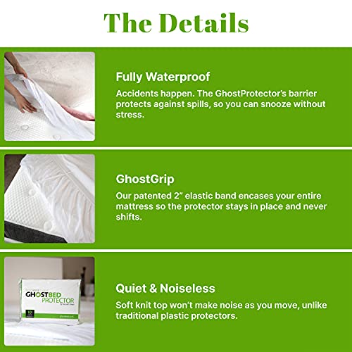 GhostBed Waterproof Mattress Protector & Cover - Noiseless, Lightweigh