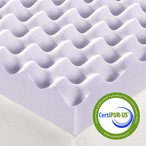 Best Price Mattress 3 Inch Egg Crate Memory Foam Mattress Topper with Soothing Lavender Infusion, CertiPUR-US Certified, Queen