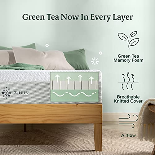 ZINUS 12 Inch Green Tea Luxe Memory Foam Mattress / Pressure Relieving / CertiPUR-US Certified / Bed-in-a-Box / All-New / Made in USA, Twin