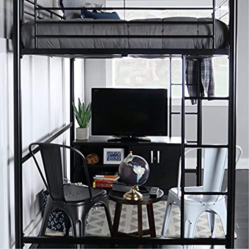 Walker Edison Timothee Urban Industrial Metal Double over Loft Bunk Be