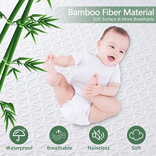 Waterproof Breathable Mattress Protector, Queen Noiseless Premium Smooth Mattress Cover, Deep Pocket Fit Up to 21 Inches, Soft Washable Bed Cover