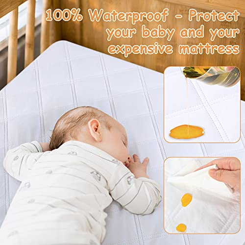 Toddler Bed Crib Mattress Protector Waterproof Mavy Protect+