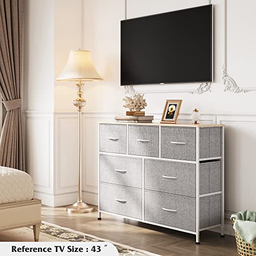 WLIVE Dresser TV Stand, Entertainment Center with Fabric Drawers, Medi WLIVE Dresser TV Stand, Entertainment Center with Fabric Drawers, Medi