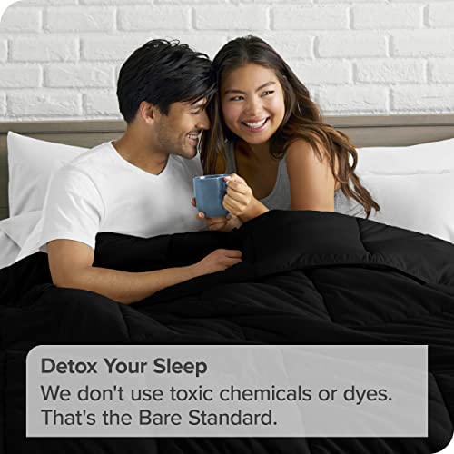 Bare Home Comforter Set - Queen Size - Ultra-Soft - Goose Down Alternative - Premium 1800 Series - All Season Warmth (Queen, Black)