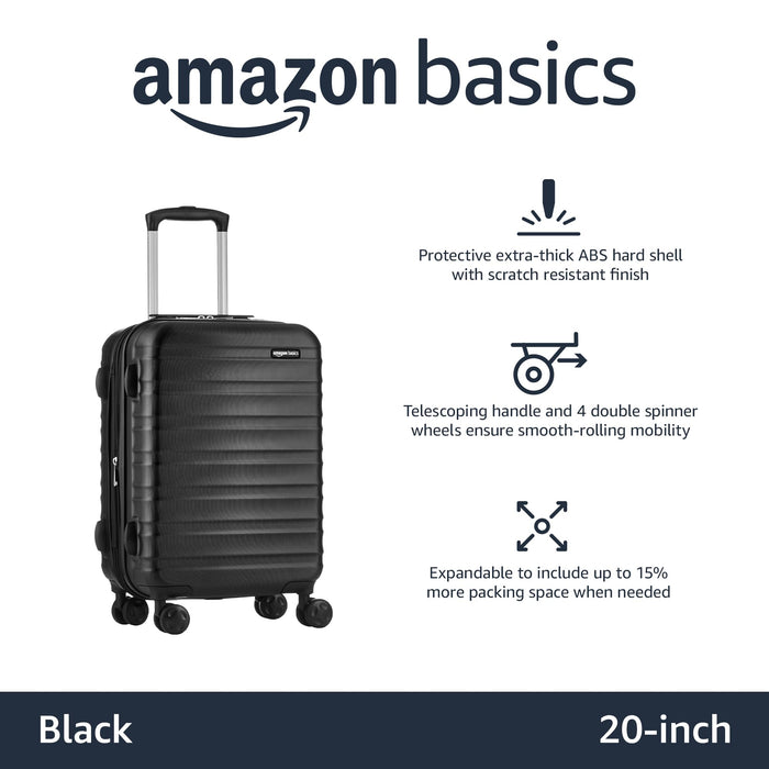 Amazon Basics 20-Inch Hardside Spinner, Black