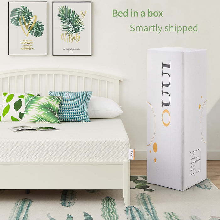 OUUI Twin Mattress, 6 Inch Green Tea Cooling Gel Memory Foam Mattress in a Box for Kids Medium Firm Twin Bed Mattress for Bunk Bed, Trundle Bed, Pressure Relief, CertiPUR-US Certified