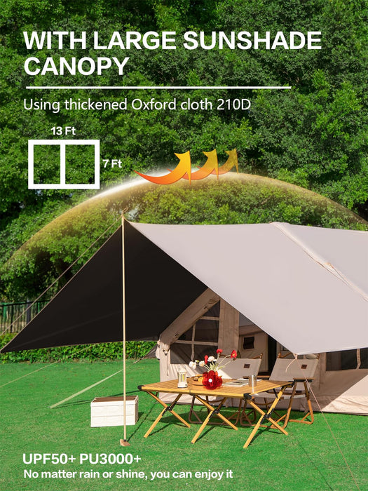 picnic tent 4-6 Person Inflatable Cabin Camping Tent with Canopy, Picnic Blanket -