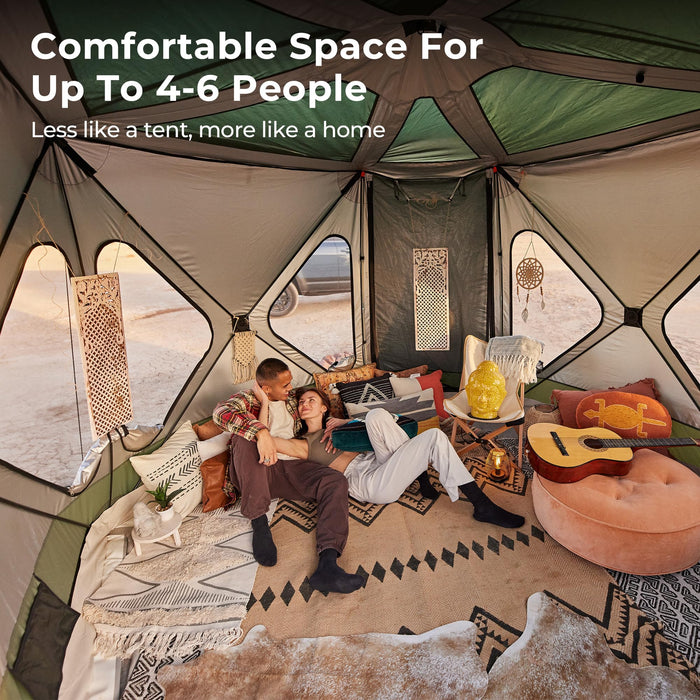 large family tent Space Acacia Camping Tent XL, 4-6 Person Large Family Tent with 6'10''