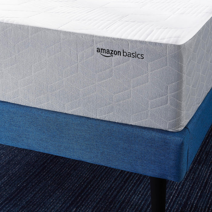 Amazon Basics Cooling Gel-Infused, Medium-Firm Memory Foam Mattress, CertiPUR-US Certified - Queen Size, 10 Inch (White/Gray)